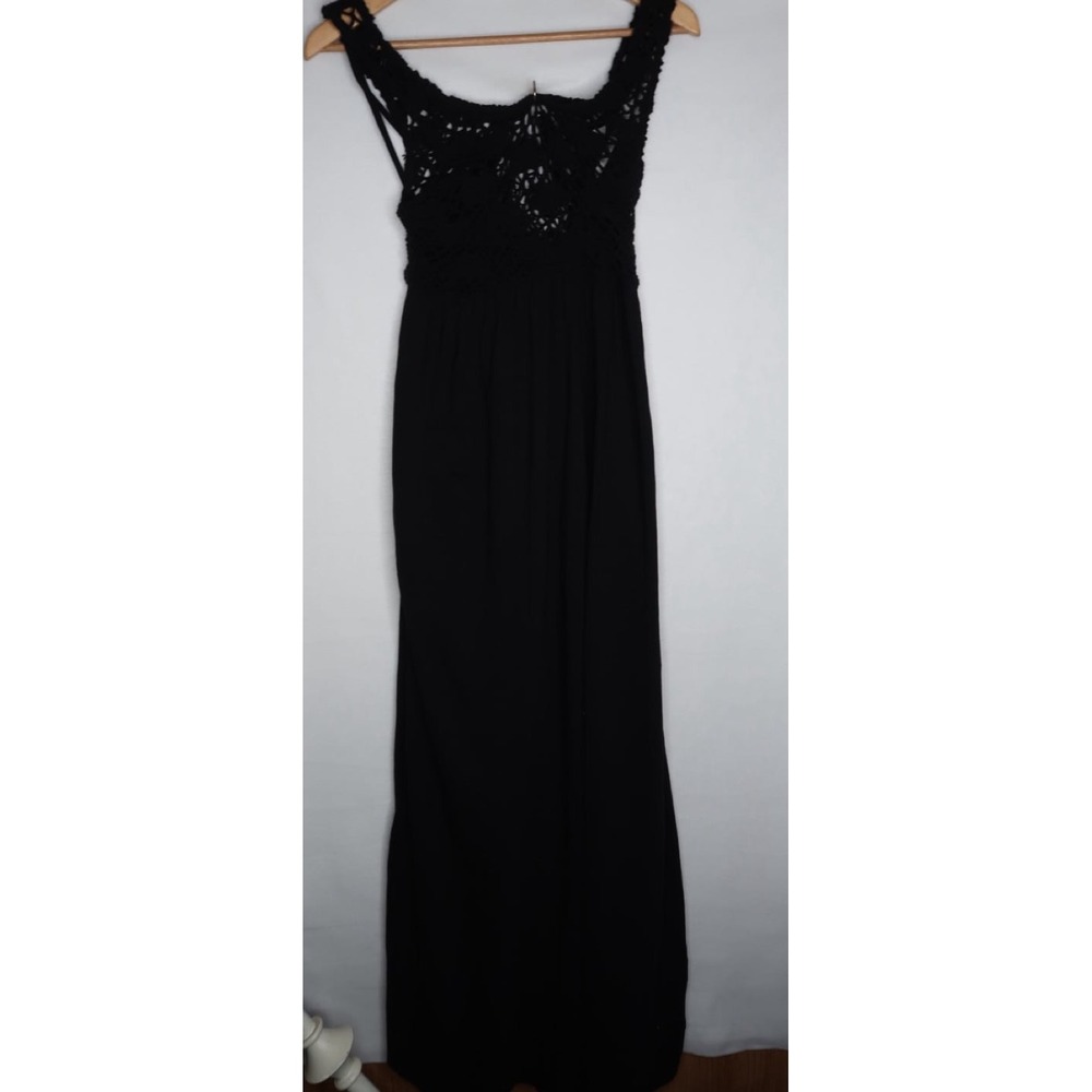 Aerie Black Crochet Lace Bodice Maxi Dress Sleeveless Boho NWT‎ Women's Small
